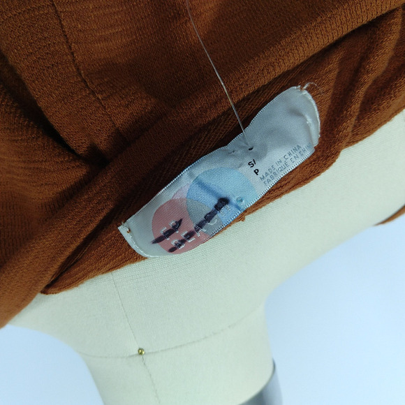 Free People Beach Santa Maria Mini Dress Size S Rust Brown Boho Dolman Sleeve - Picture 7 of 8